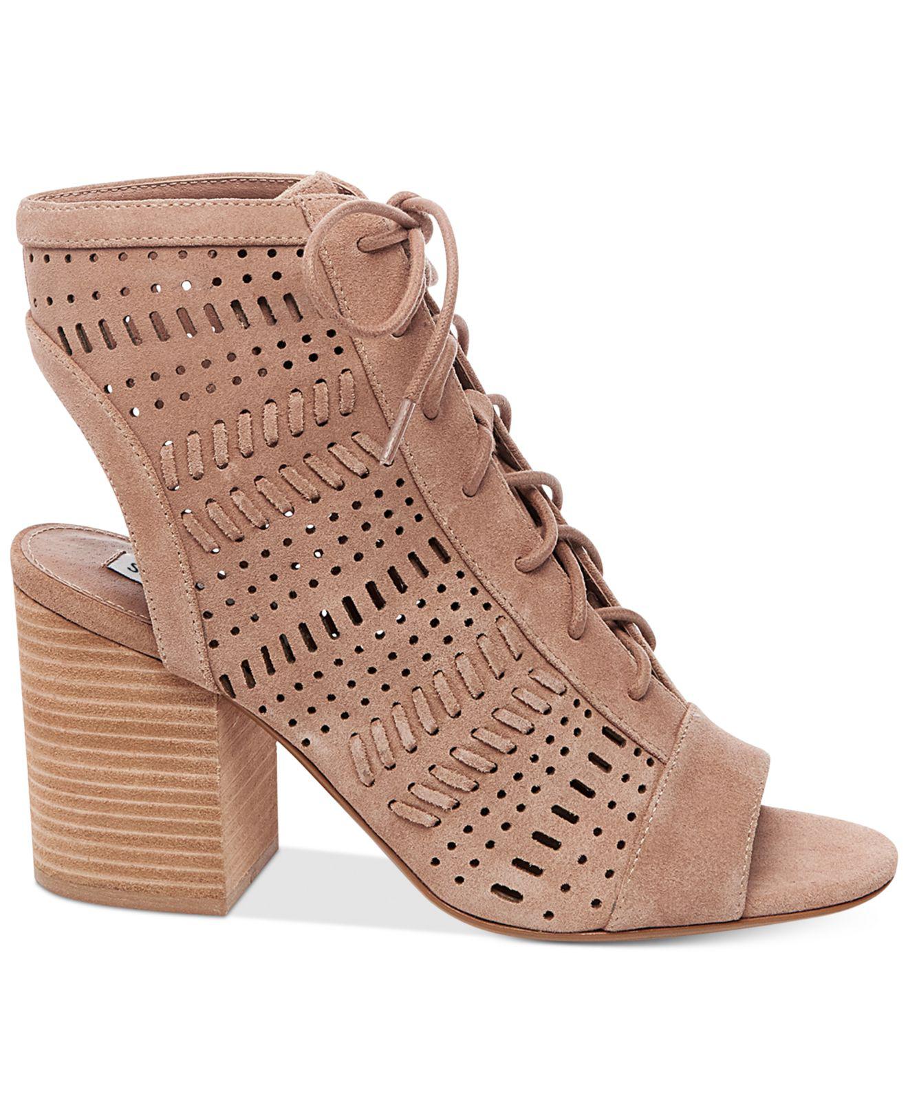 steve madden lace up block heels