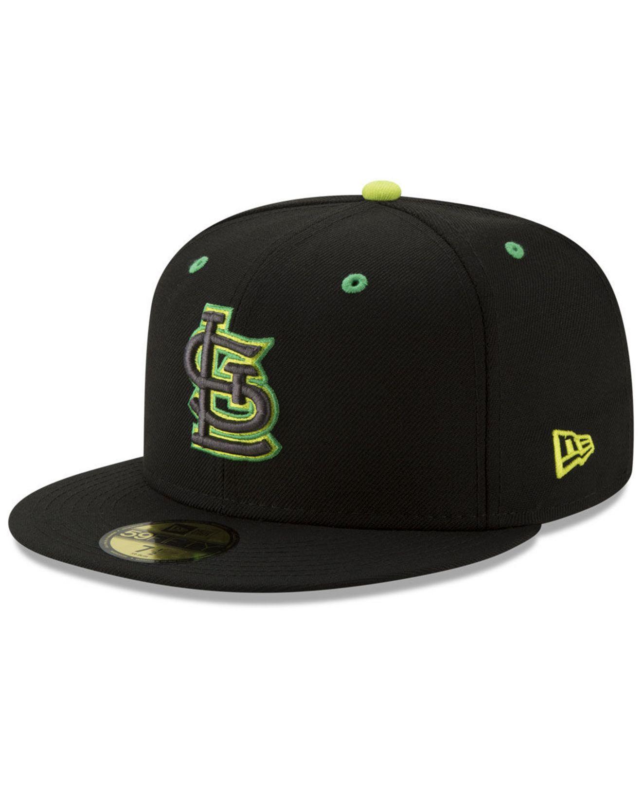 KTZ St. Louis Cardinals Night Moves 59fifty Fitted Cap in Black for Men - Lyst