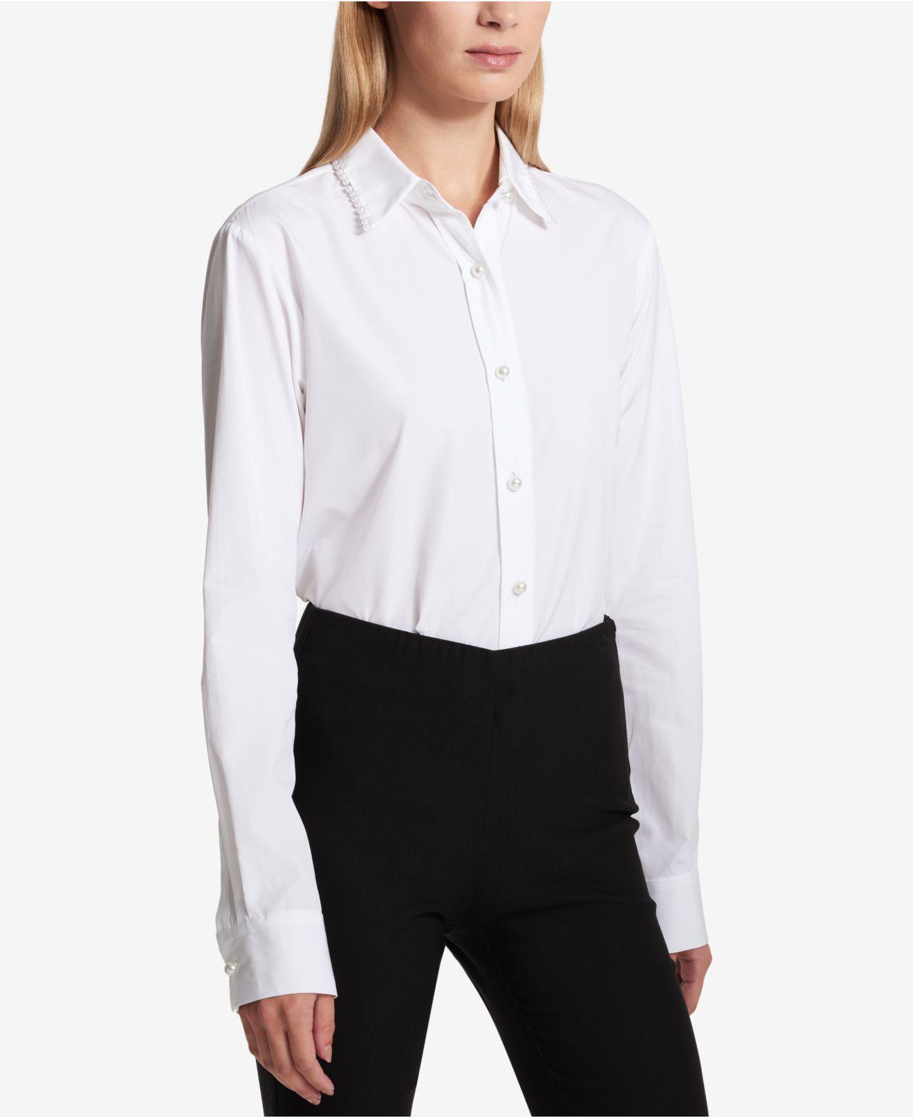 dkny white blouse