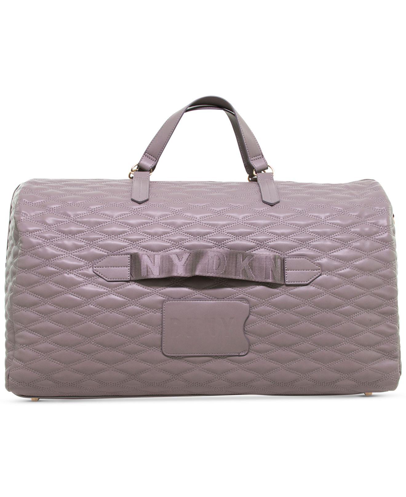 dkny quilted barrel duffle large