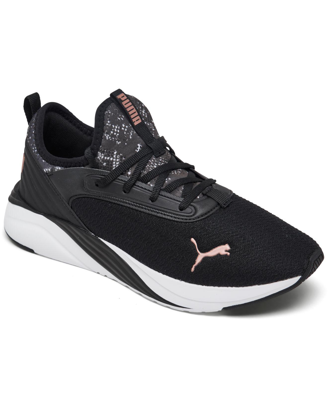 PUMA Soft Ride Ruby Luxe Snakeskin Running Sneakers From Finish Line in  Black | Lyst