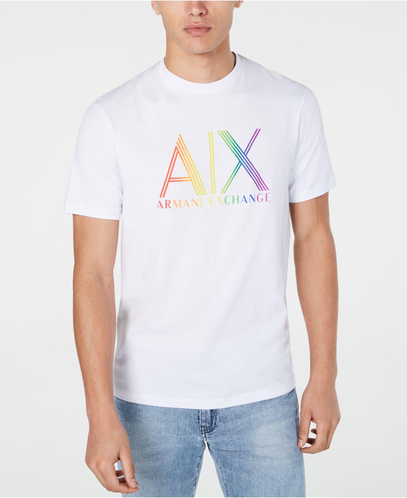 armani exchange rainbow shirt