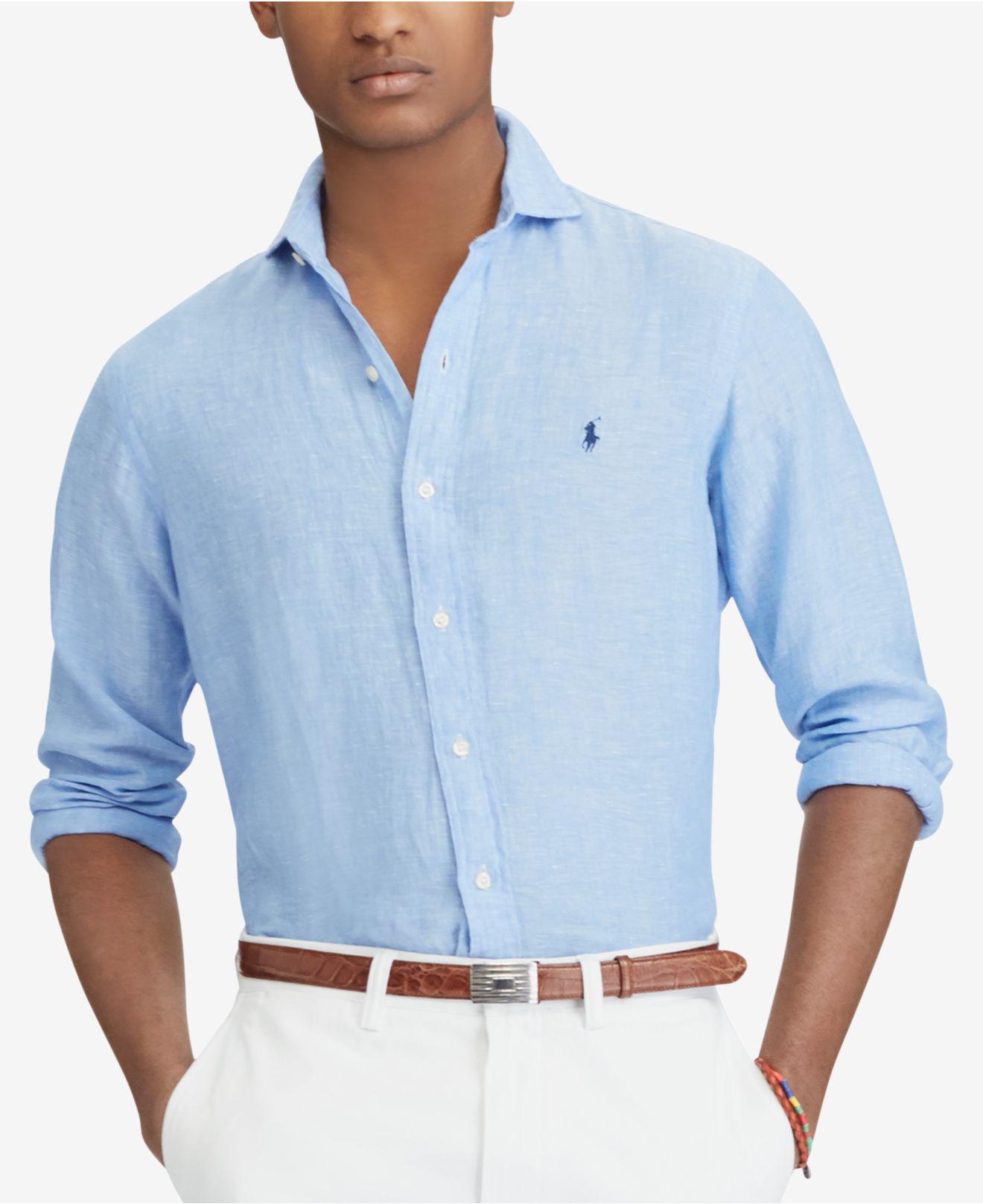 polo ralph lauren slim fit linen shirt