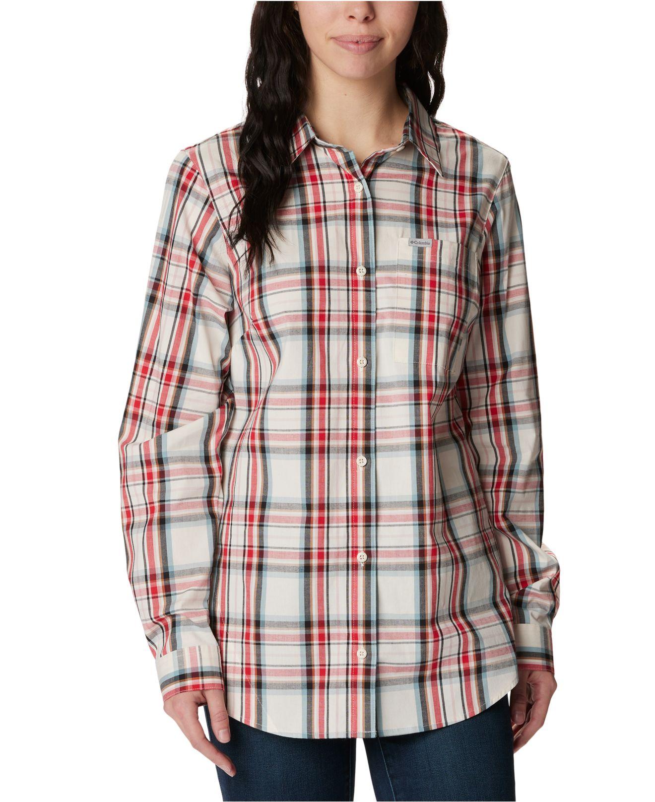 Columbia Anytime Patterned Long-sleeve Shirt in Red