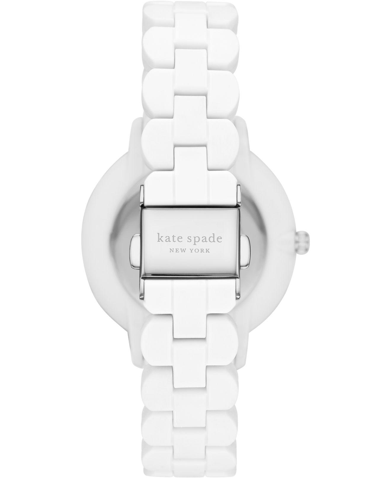 Kate Spade Morningside Silicone Strap Watch in White (Black) | Lyst