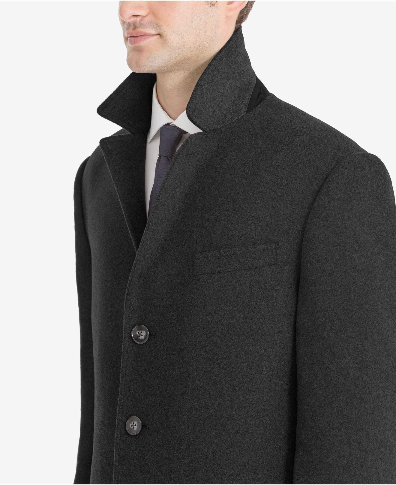 Calvin Klein Wool Men's Minneapolis Slimfit Overcoat in Black for Men