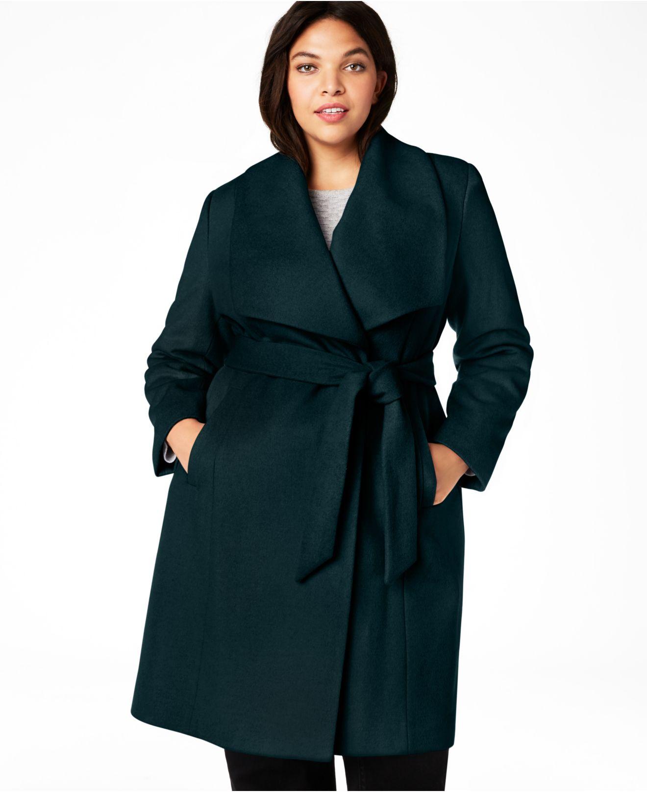 plus size wrap coat