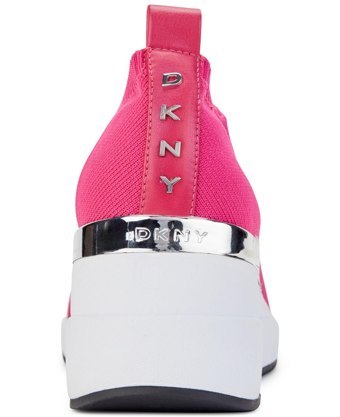 DKNY Parks Slip-on Wedge Sneakers in Pink | Lyst