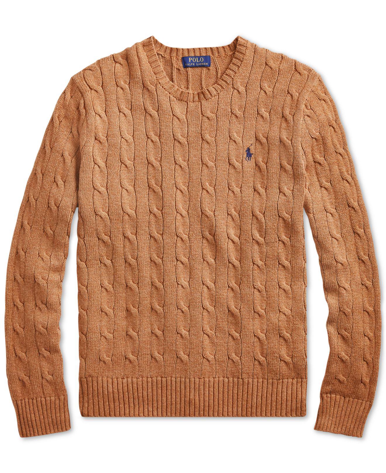Polo Ralph Lauren Cable-knit Cotton Sweater in rl Brown (Brown) for Men ...