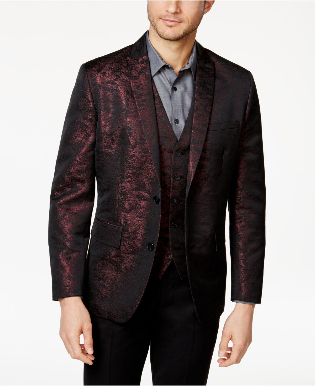 INC International Concepts Synthetic Men's Slimfit Jacquard Blazer for