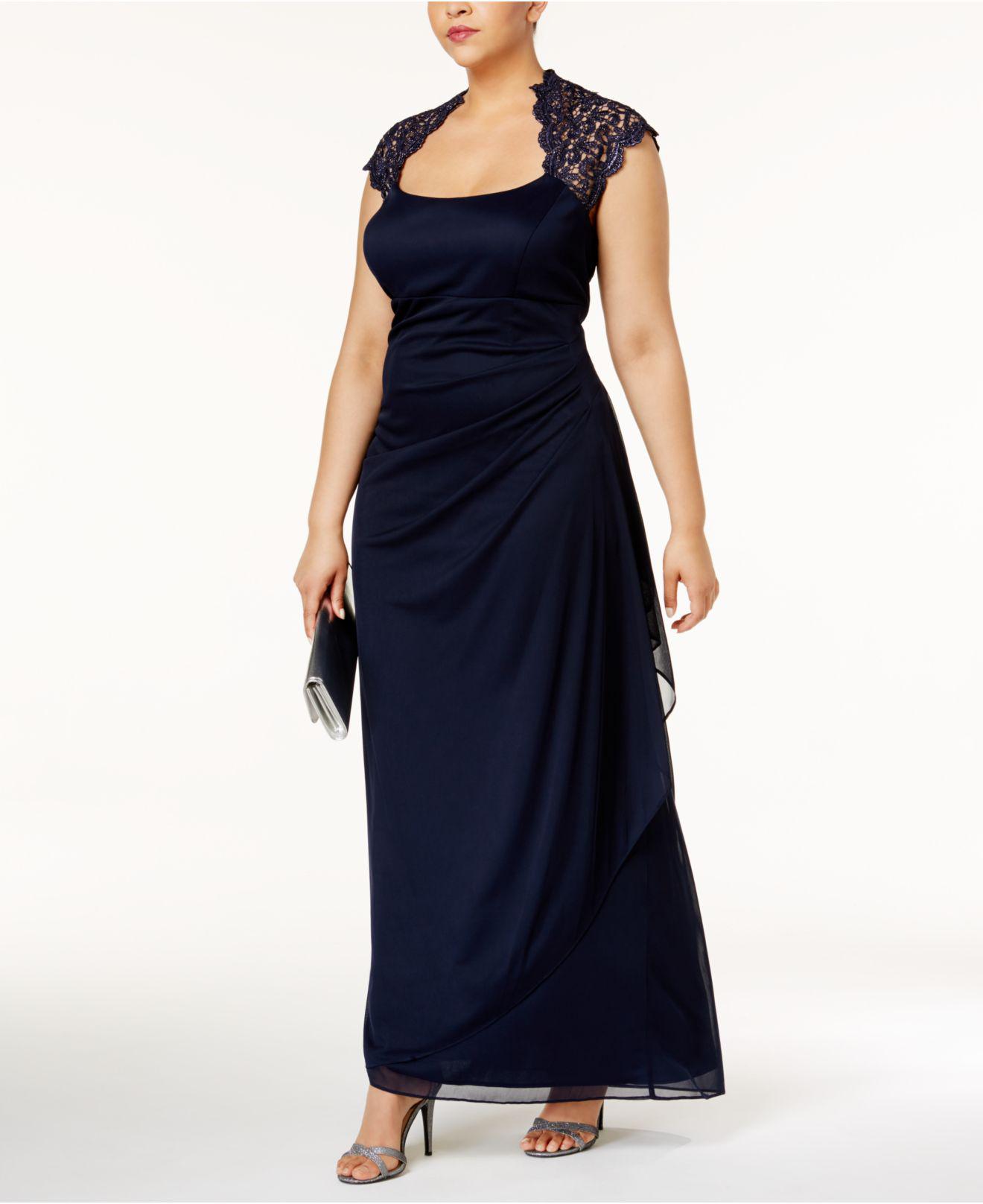 navy plus size gown