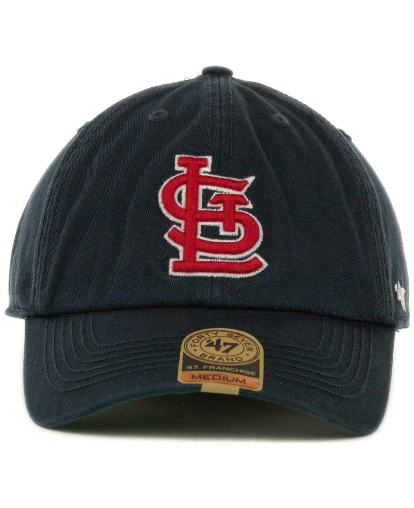 Men's '47 Navy/Red St. Louis Cardinals Cooperstown Collection Franchise  Logo Fitted Hat
