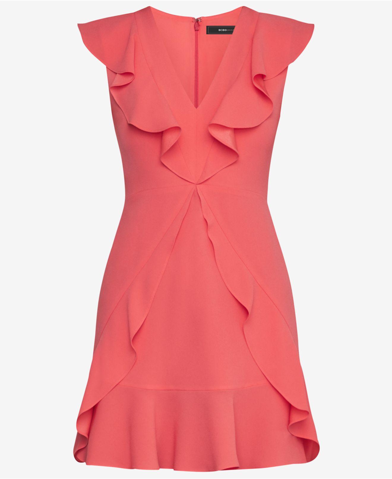 bcbg eleeza ruffle dress