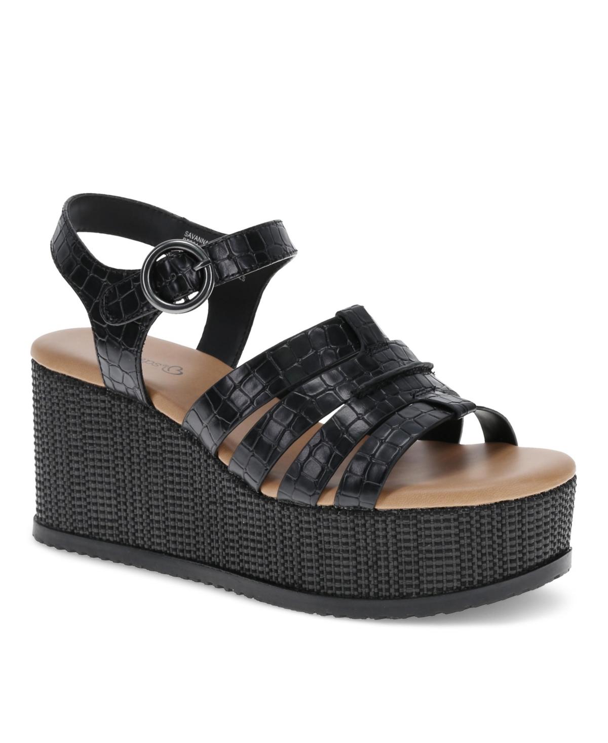 BareTraps Savannah Platform Wedge Sandals in Black Lyst