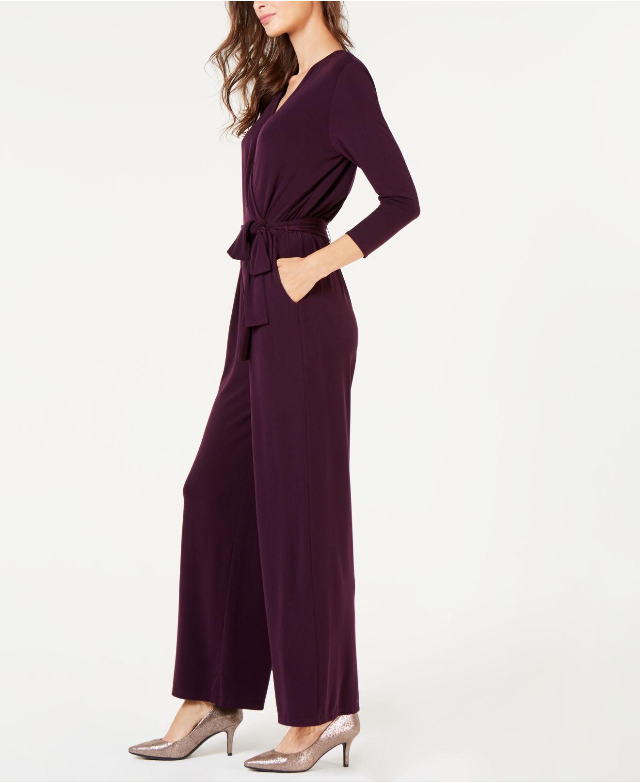 macy's purple jumpsuit