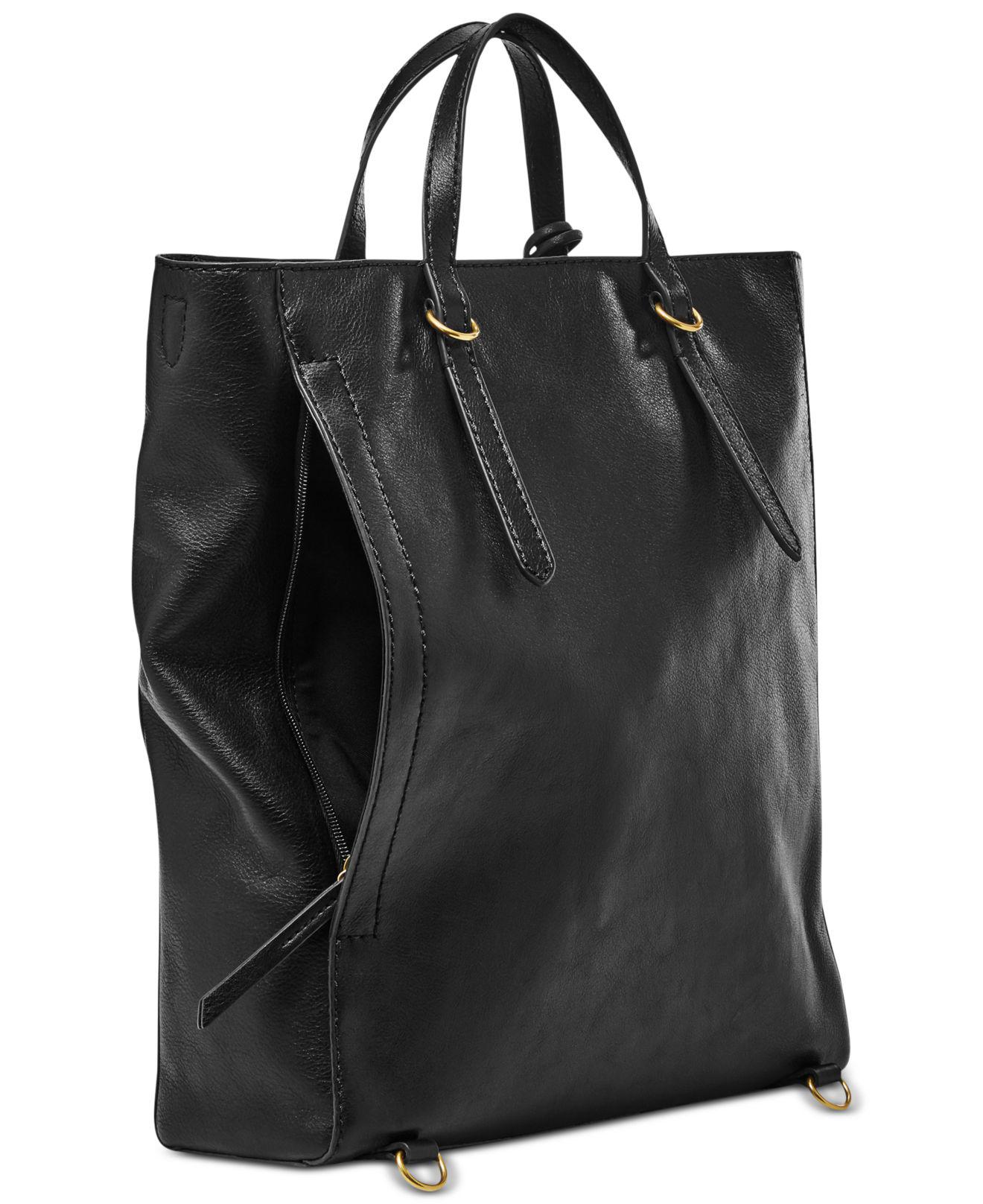 fossil camilla convertible large leather backpack