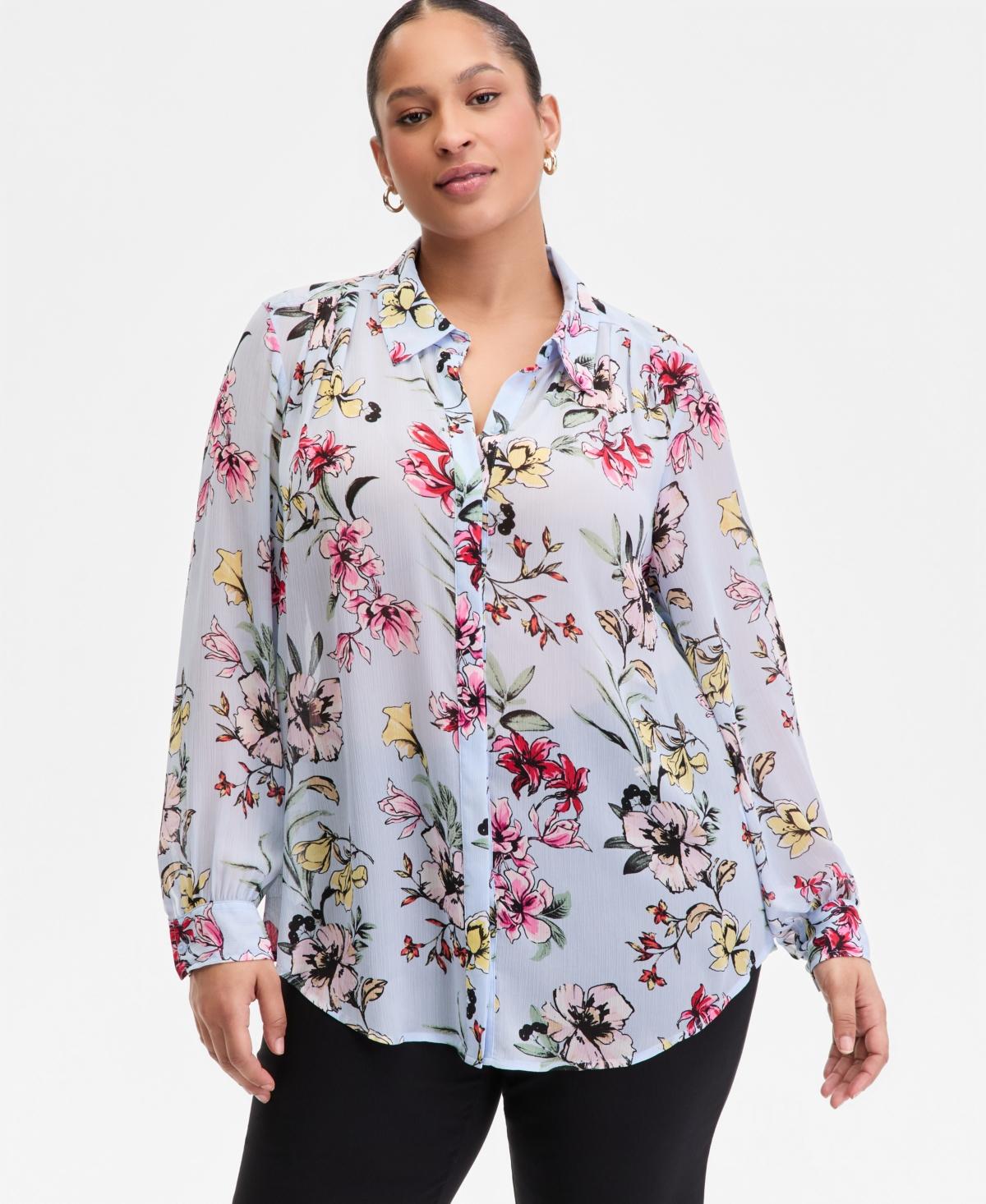 Tunique INC International Concepts Taille Plus (0X) - Floral Intarsia - Neuve Avec étiquette