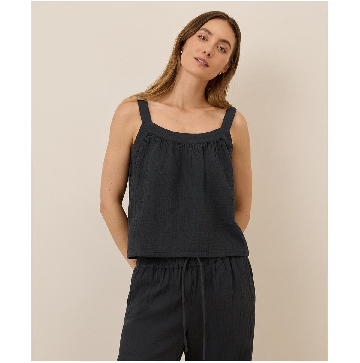 売れ筋商品|||パクト カットソー トップス レディース Women's Organic Cotton Coastal Double Gauze Square Neck Cami Sangria Pact Organic Cotton Coastal Double Gauze Square Neck Cami in
