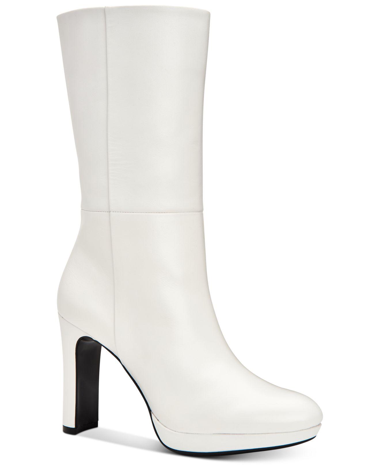 calvin klein white boots