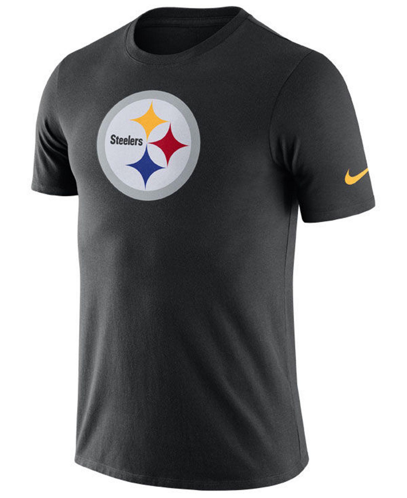 Nike Pittsburgh Steelers Dri-fit Cotton Essential Logo T-shirt in Black ...
