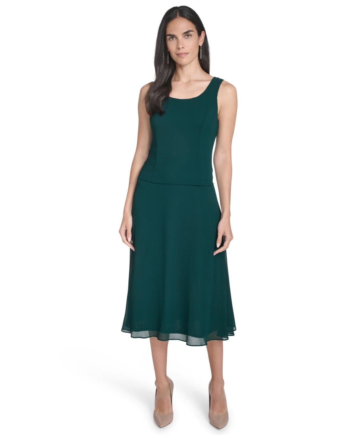 Jessica Howard Petite Lace Jacket & Chiffon Midi Dress Set in Green | Lyst