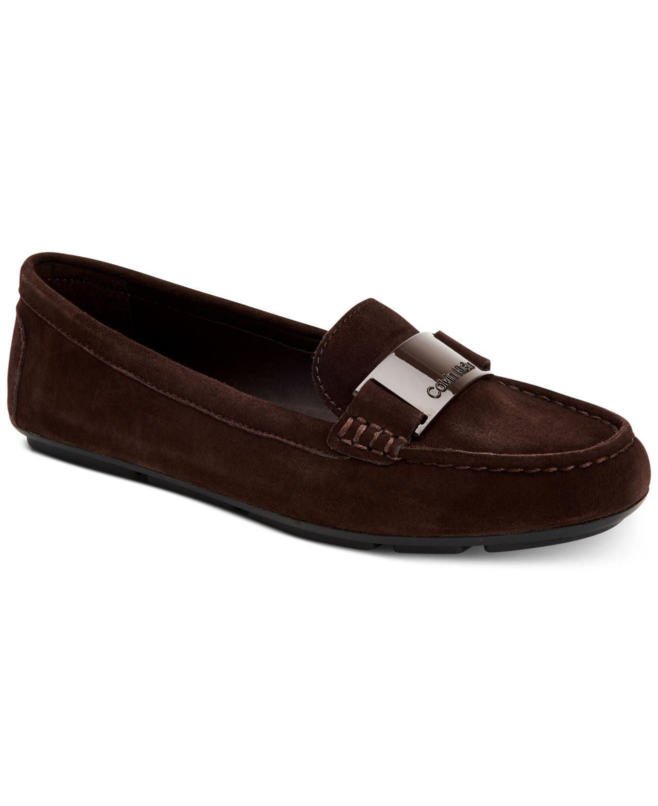 calvin klein suede flats
