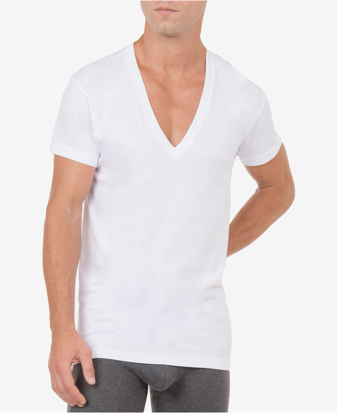 Xist Cotton Men S Slim Fit Deep V Neck Undershirt In White For Men Lyst