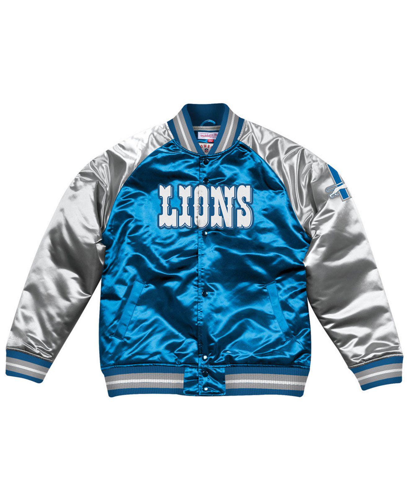 Mitchell & Ness Detroit Lions Nfl Tough Season Satin Jacket in Blue for Men  | Lyst