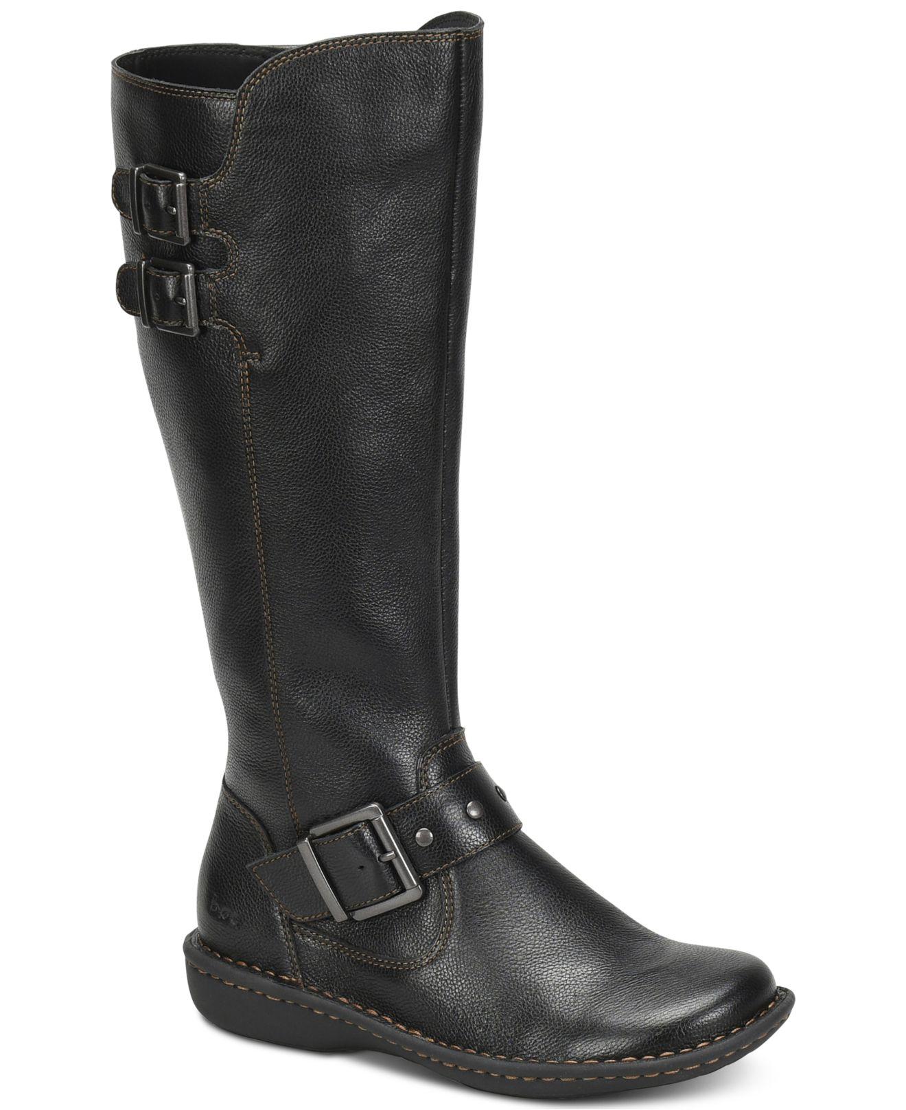 black wide calf riding boot