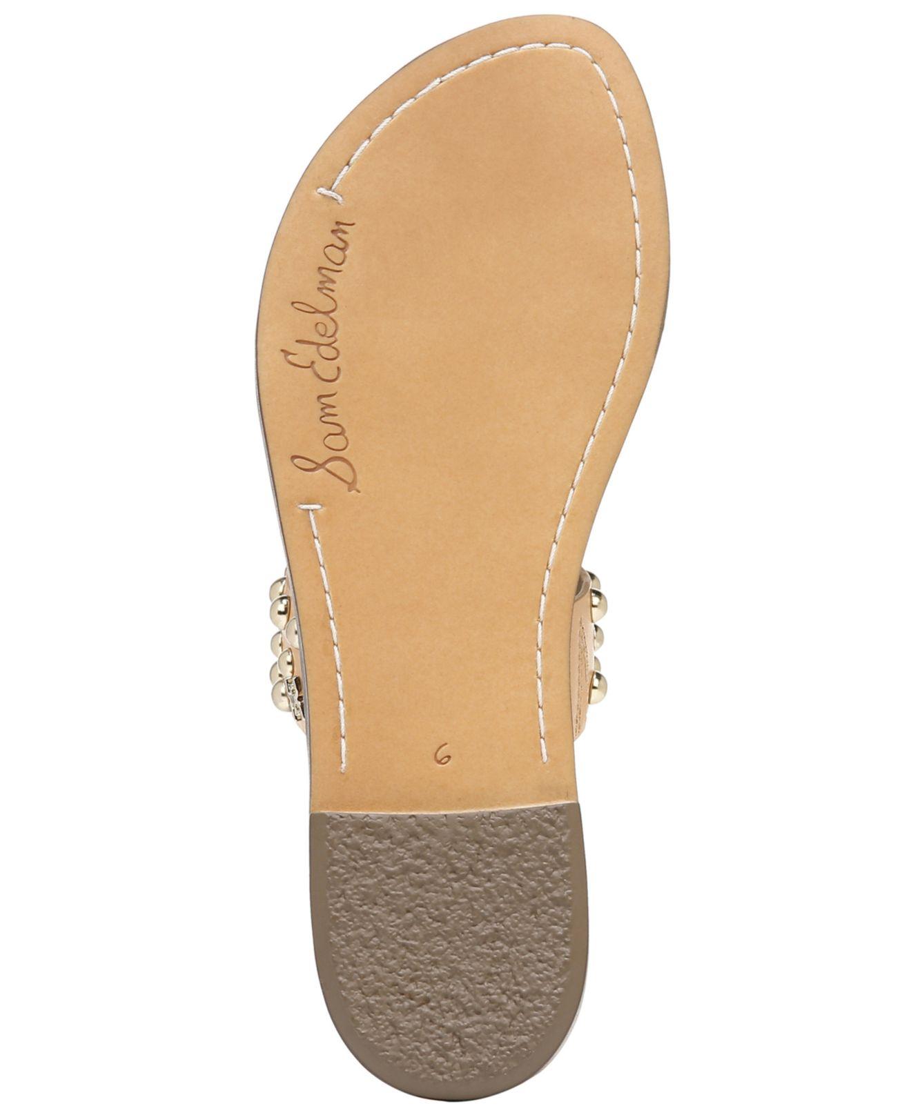 Sam Edelman Gianetta Studded Sandals in Natural | Lyst