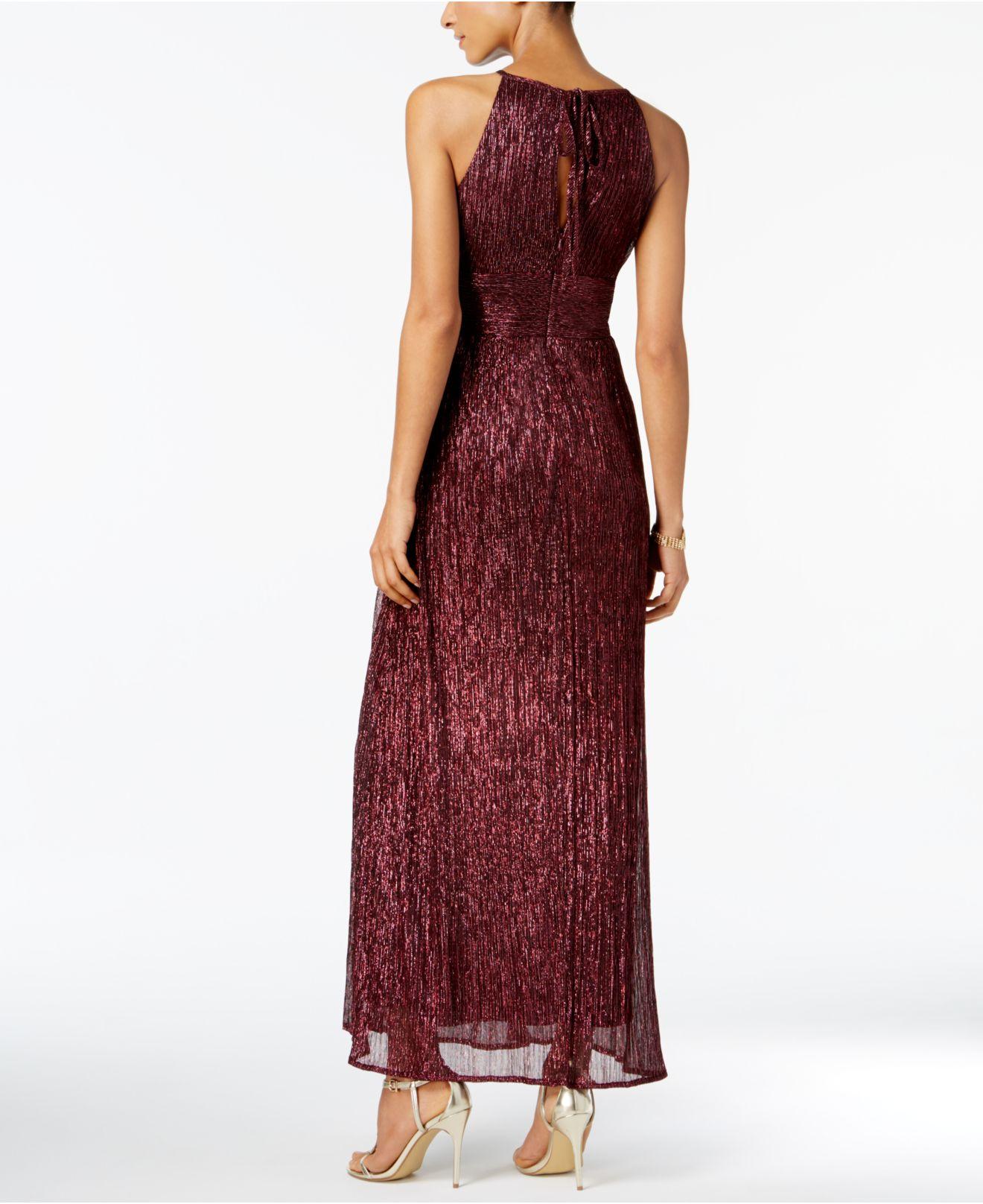 Synthetic Petite Metallic Knit Gown 
