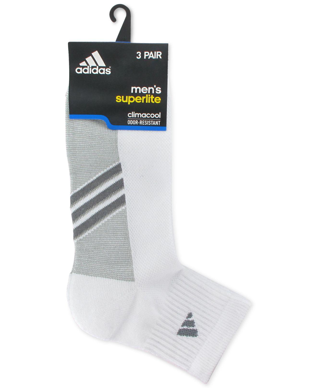 adidas Men's Climacool Superlite Quarter Socks 3-pack in White for Men |  Lyst