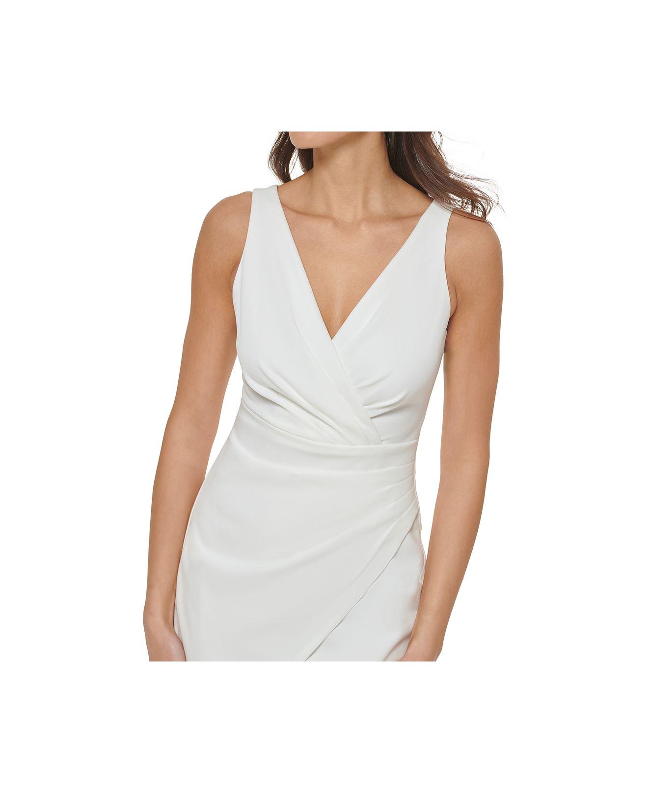 Guess V-neck Asymmetrical Dress in White | Lyst