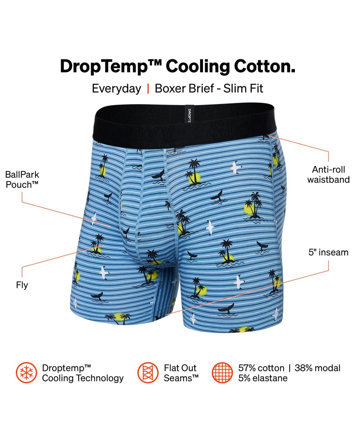 Saxx Underwear Co. Slim Fit Droptemp Cooling Boxer Briefs in Blue for Men