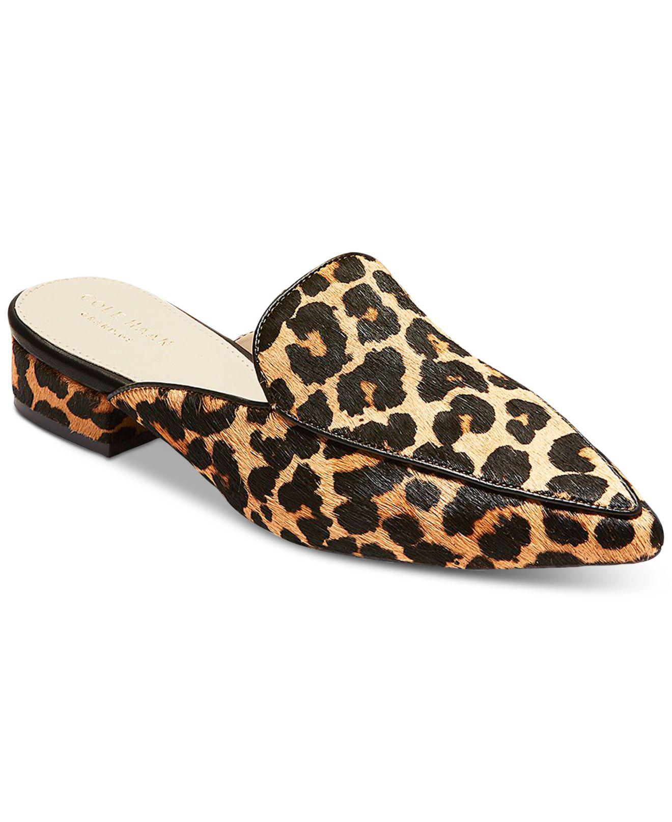 Cole Haan Leather Piper Leopard Print Calf Hair Mules - Save 21% - Lyst