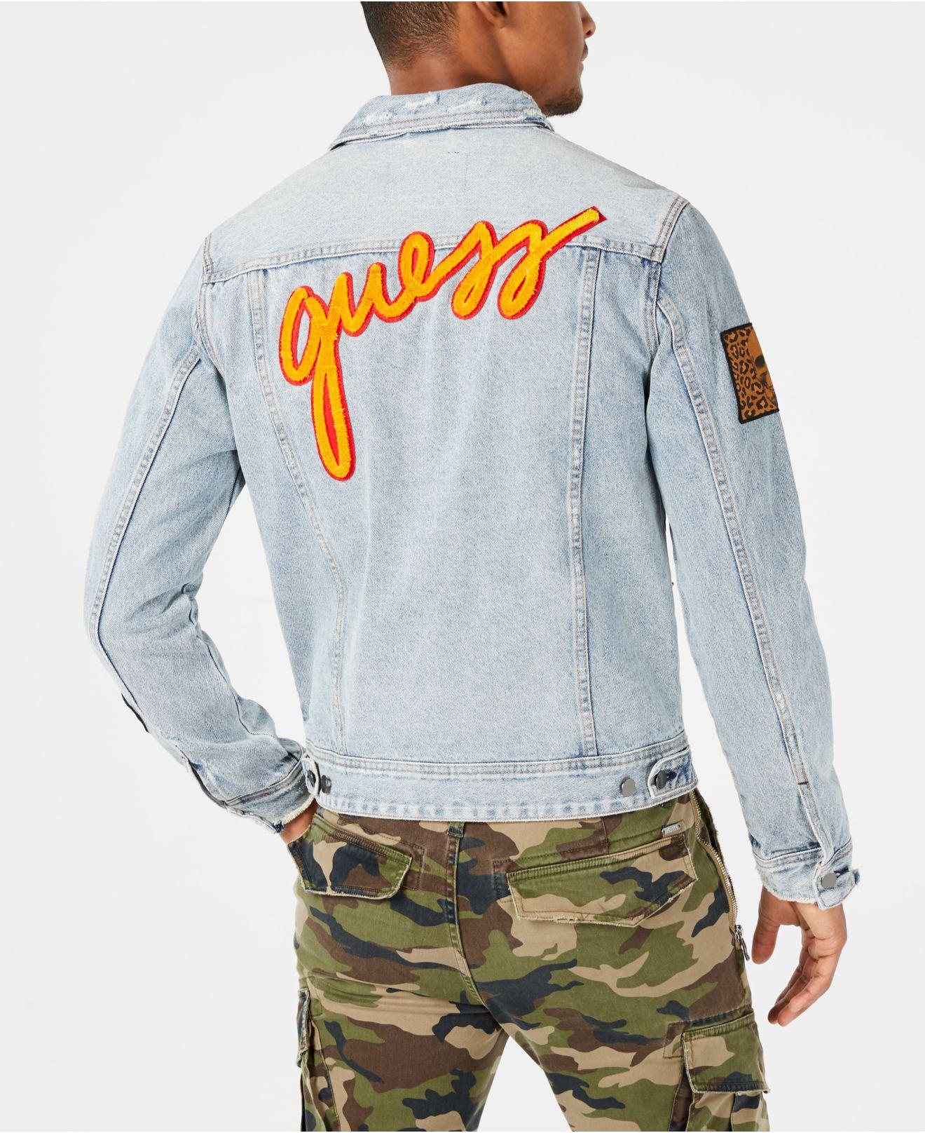Guess Dillon Patch Denim Jacket in Blue for Men | Lyst