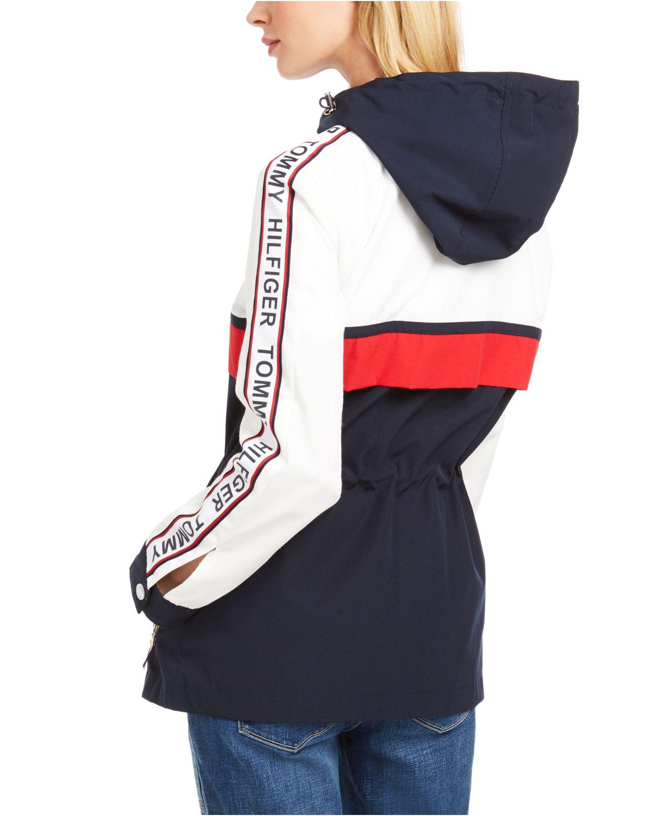 Tommy Hilfiger Synthetic Logo-tape-trim Hooded Jacket, Created For Macy's -  Lyst