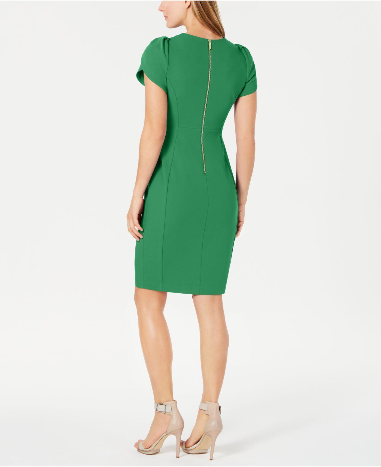 Calvin Klein Tulip-sleeve Sheath Dress, Regular & Petite Sizes in Green |  Lyst