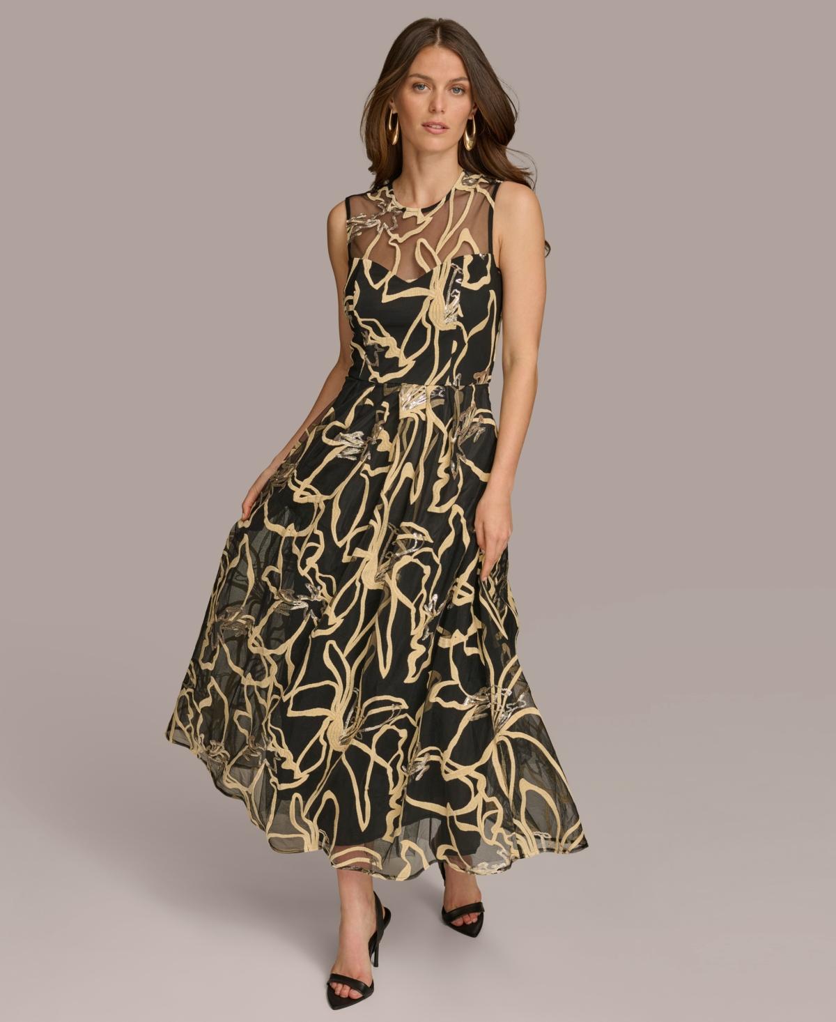 Donna Karan Donna Karan Embroidered Jewel-neck Dress | Lyst Donna Karan Donna Karan Embroidered Jewel-neck Dress | Lyst