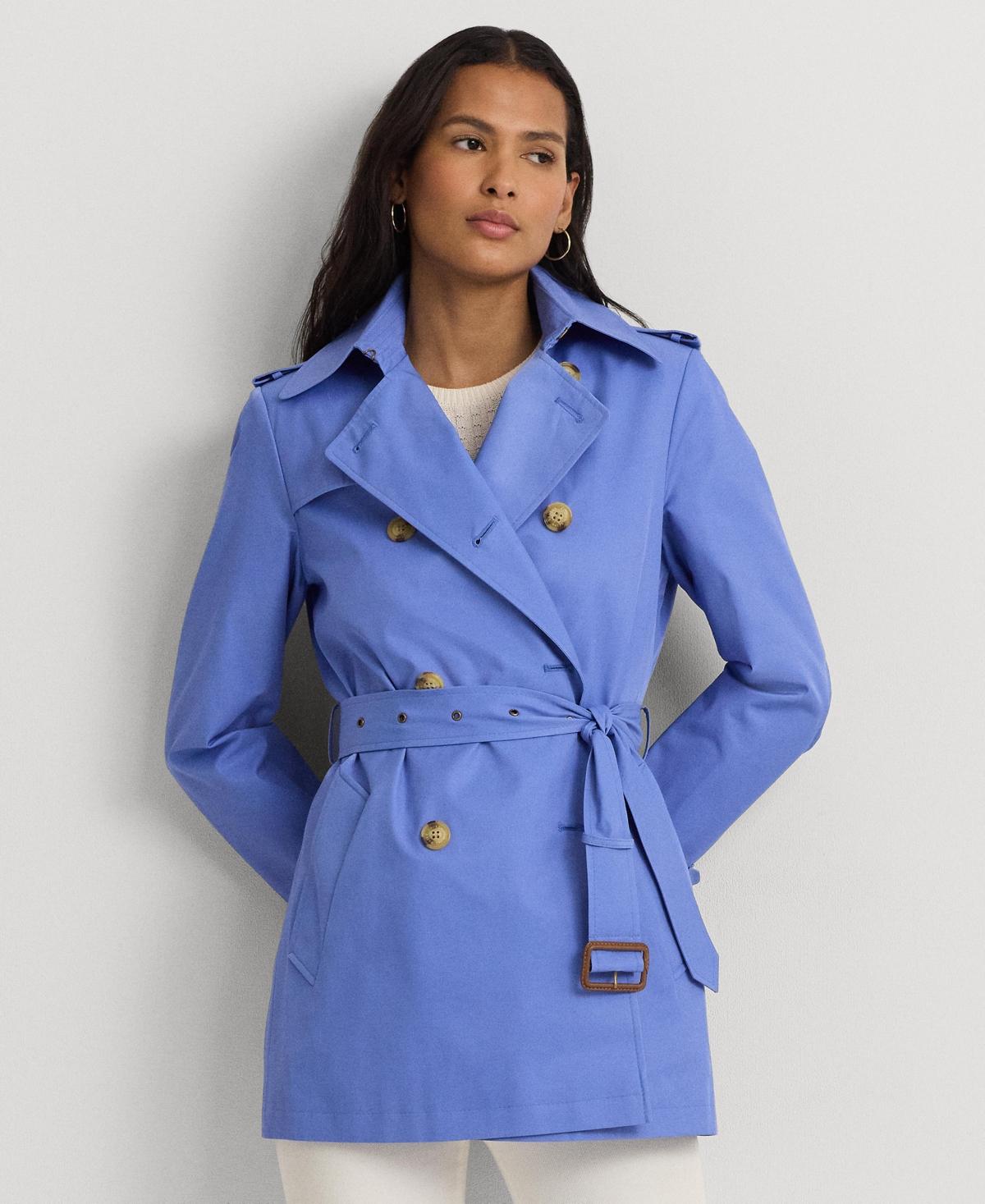 Lauren ralph lauren double breasted short trench coat hotsell