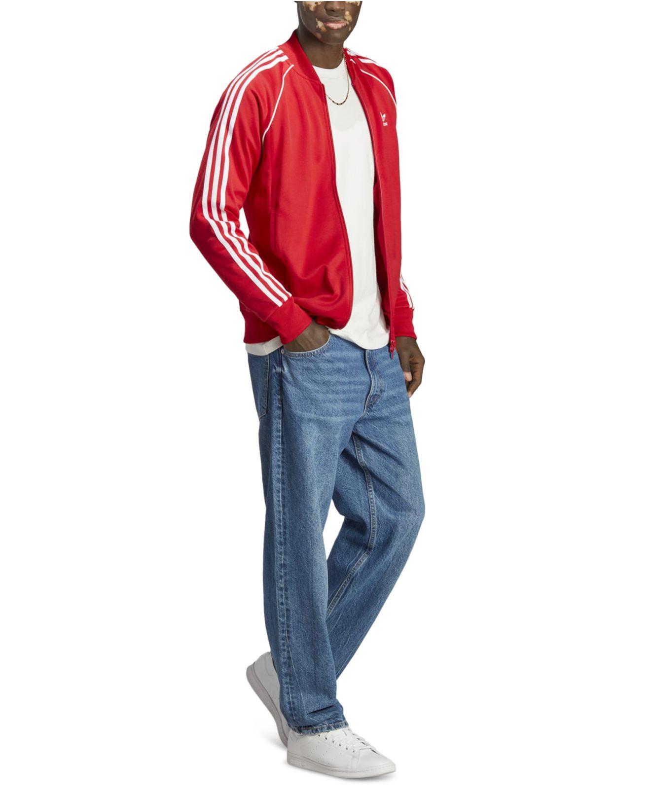 adidas Adicolor Classics Sst Slim-fit 3-stripes Track Jacket in Red for Men  | Lyst