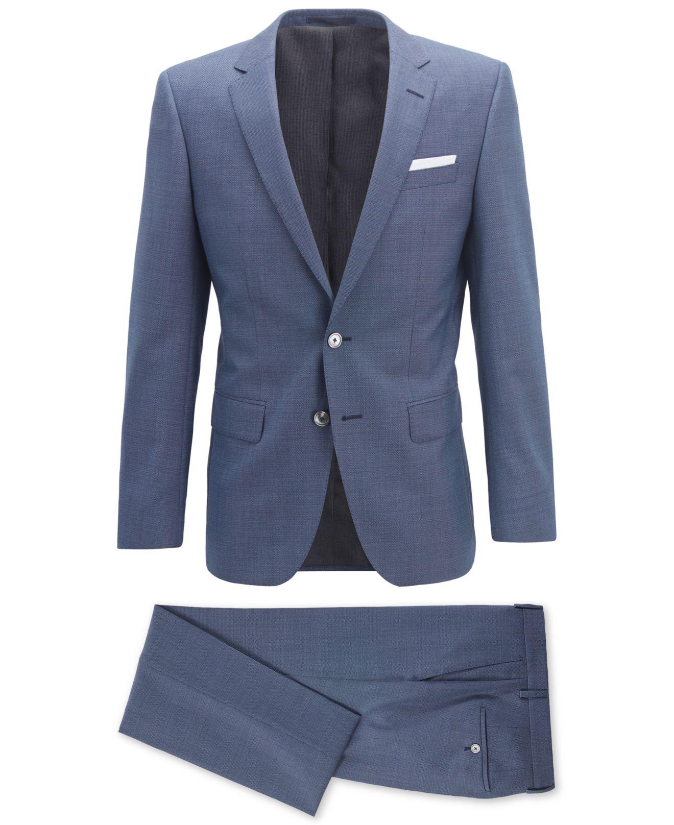 BOSS by Hugo Boss Wool Hutson/gander Textured Weave Slim Fit Suit in Navy  (Blue) for Men - Lyst