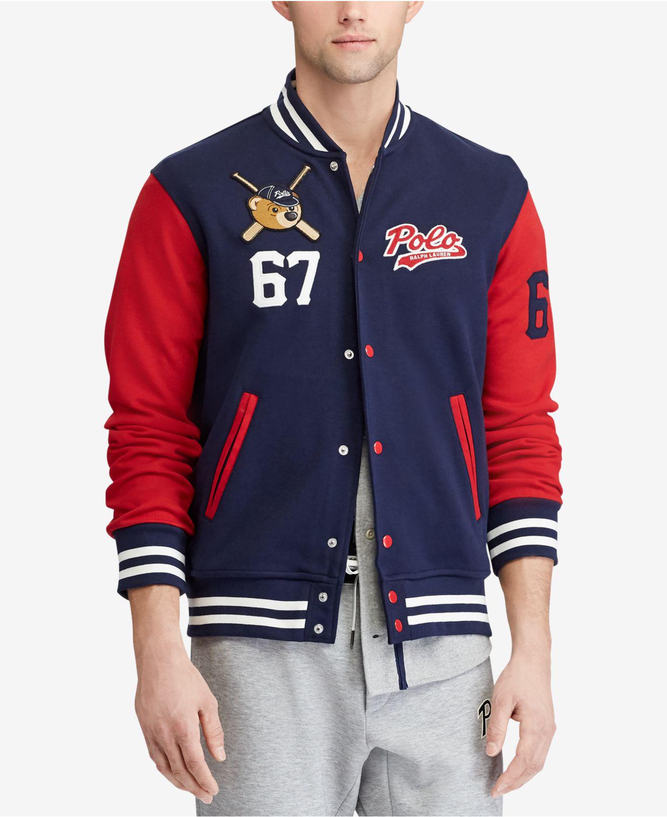 Polo Ralph Lauren Polo Bear Baseball Jacket, Created For Macy's in Blue for  Men | Lyst