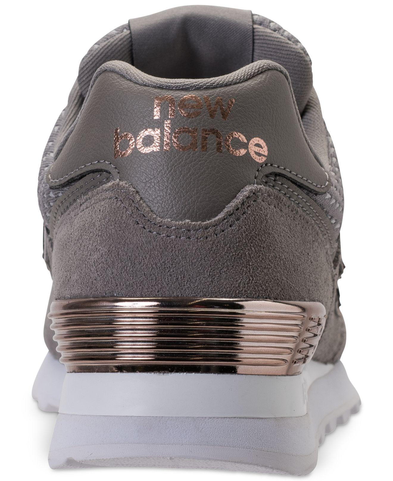 women's 574 rose gold casual sneakers from finish line