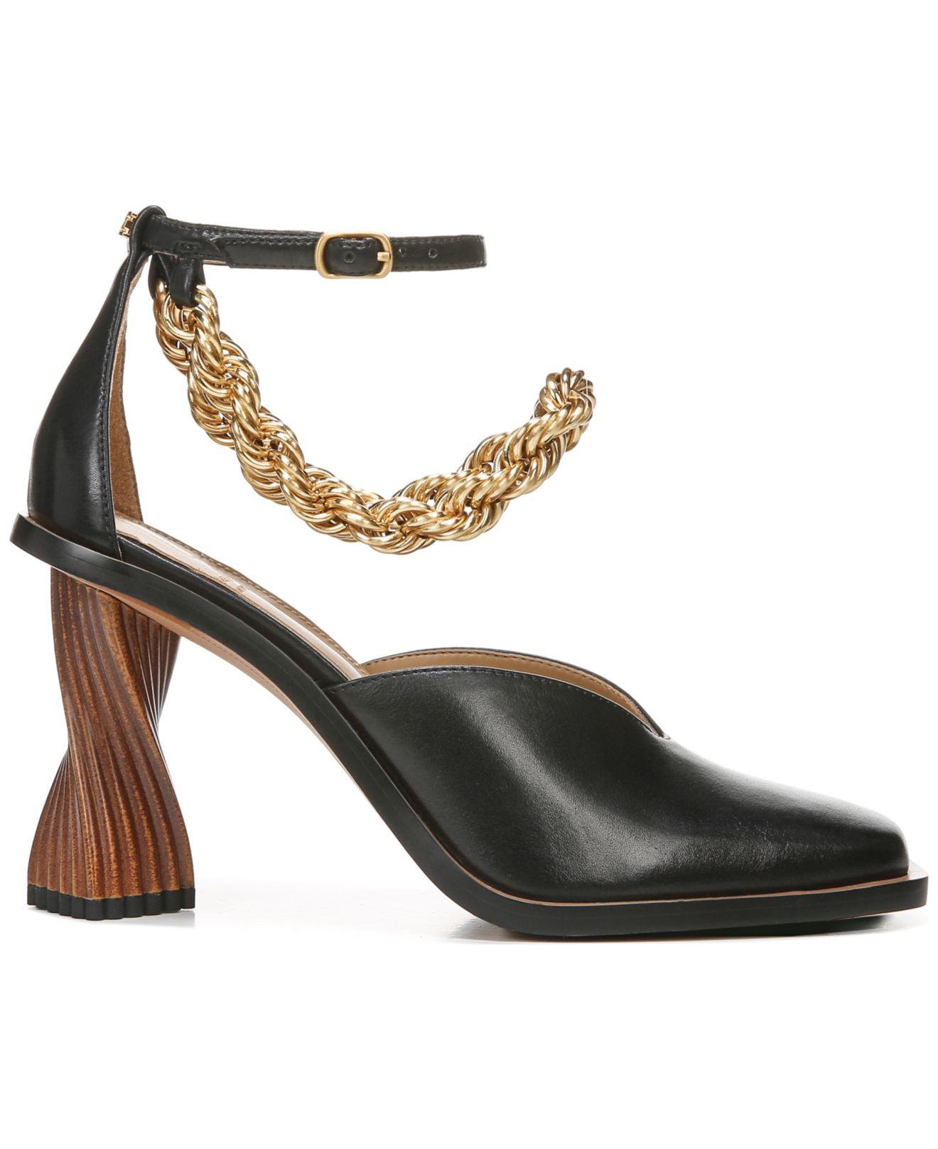 Sam Edelman Evita Ankle-chain Pumps in Black | Lyst