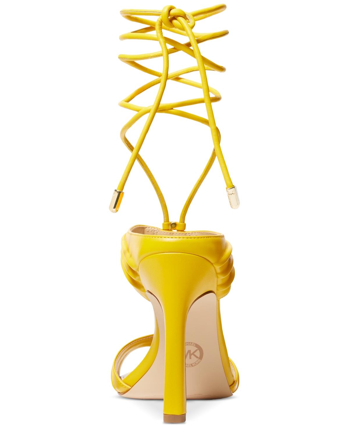 Michael Kors Michael Mmk Gabriellea Ankle Tie High Dress Sandals in Yellow Lyst