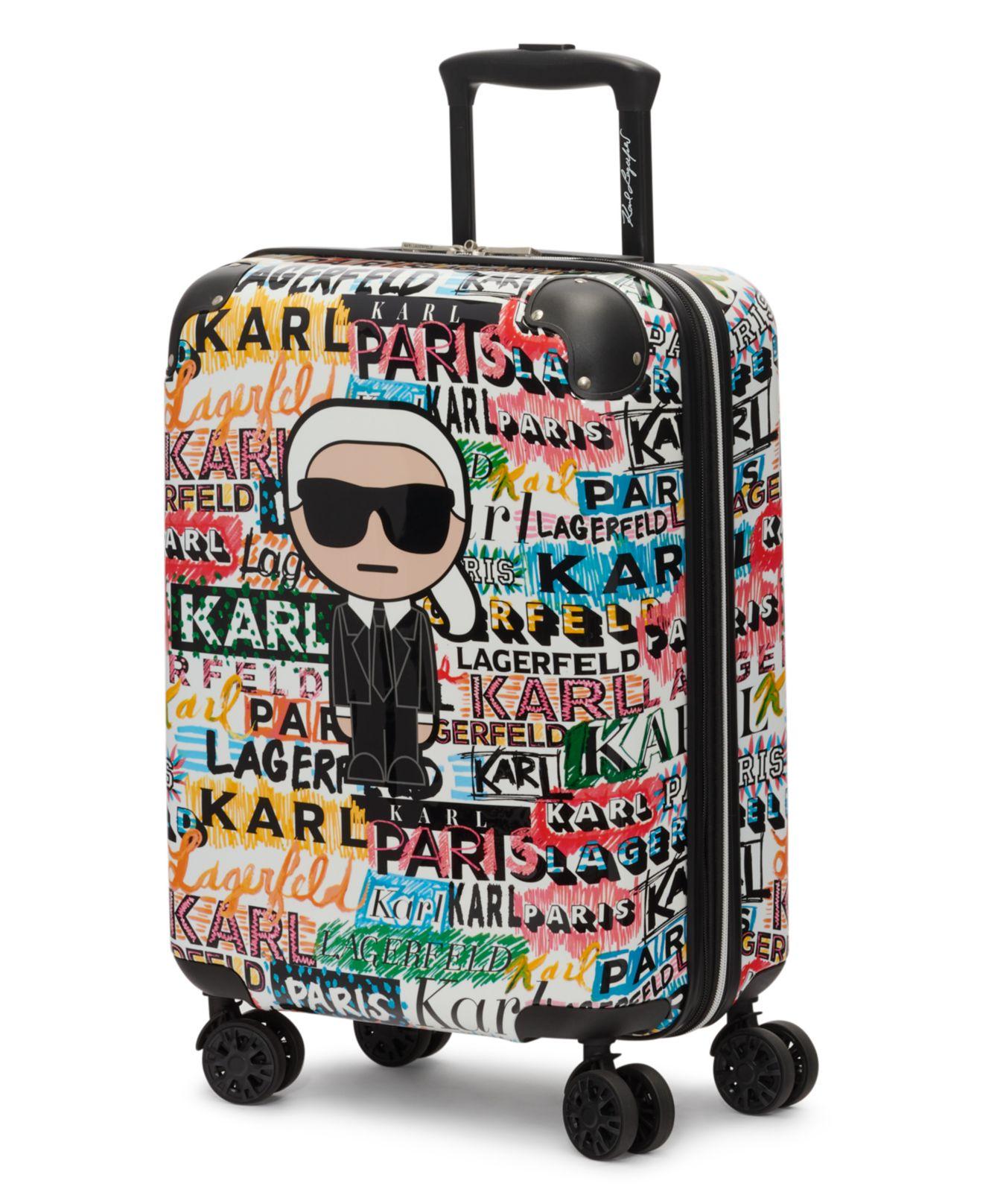 Karl Lagerfeld 20" Logo Explosion Carryon Upright in White Lyst