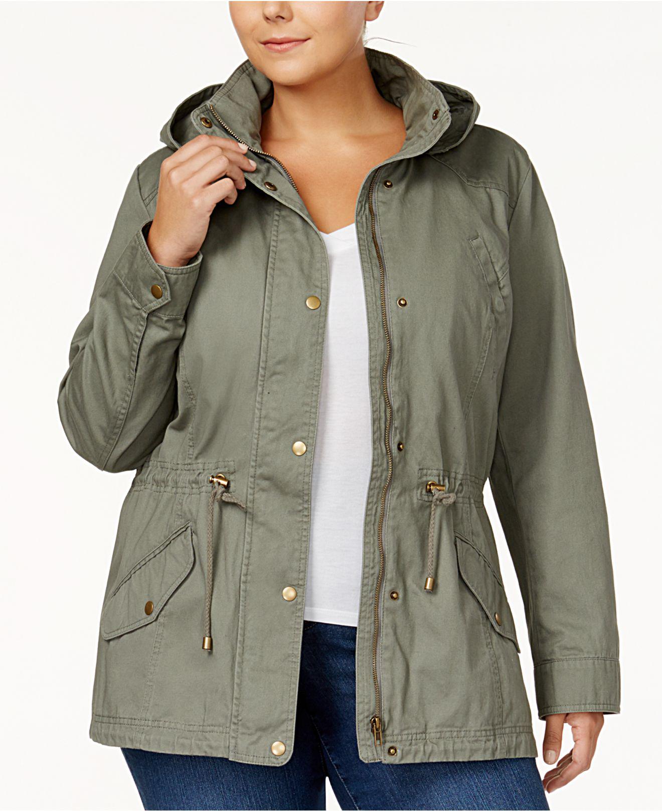 Style & Co. Cotton Plus Size Twill Utility Jacket in Green Lyst