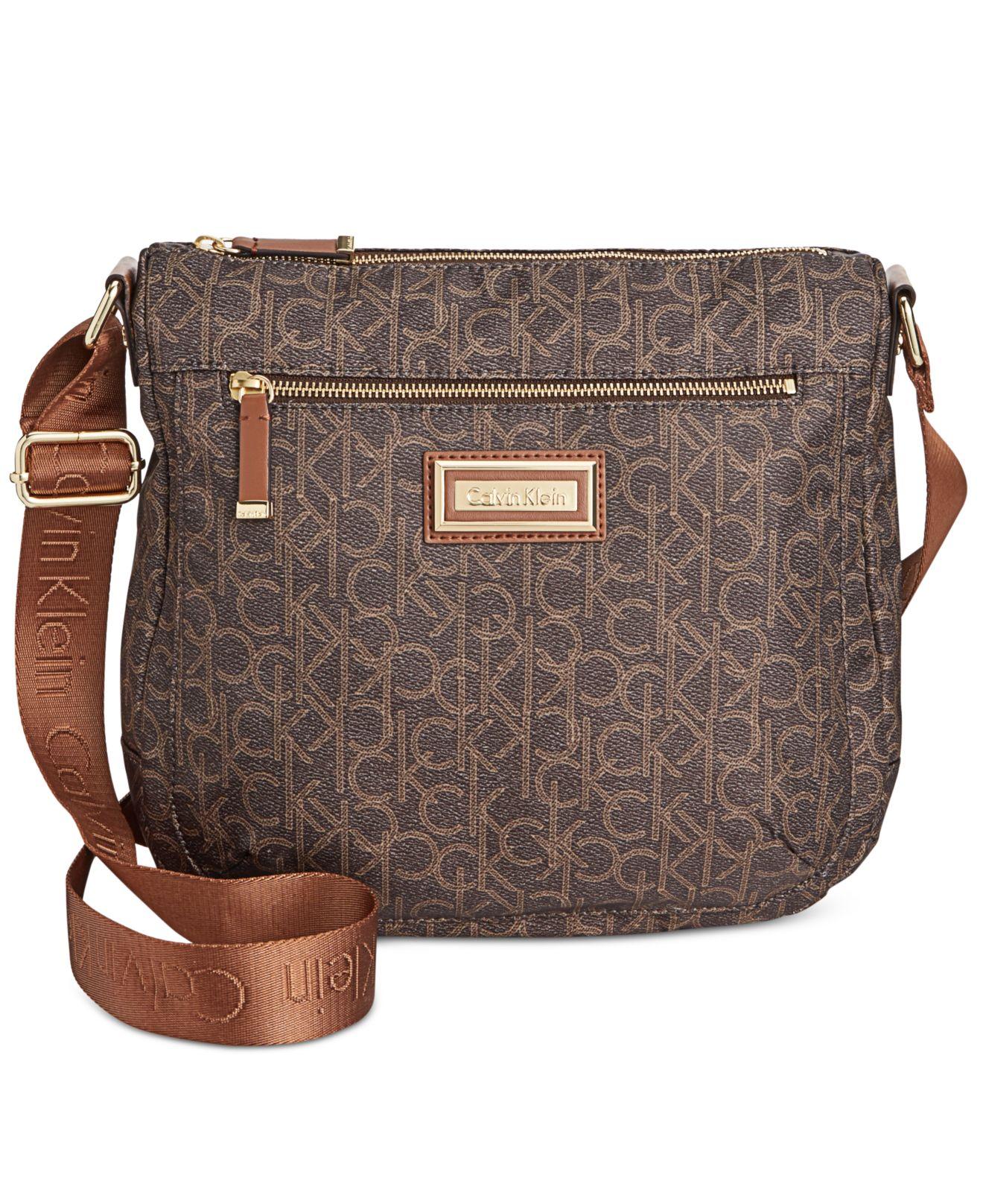 Calvin Klein Synthetic Nylon Messenger Bag in Silver (Brown) Save 44