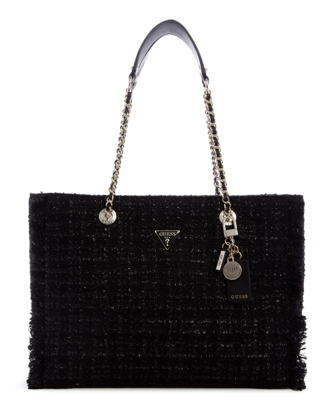 Guess Women`s Black Patent Quilted Large Tote Bag Handbag Wallet Set - Guess  bag - | Fash Brands